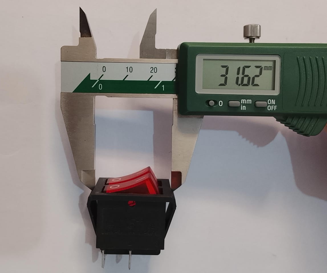 double red rocker switch 15a 250v (imported quality)
